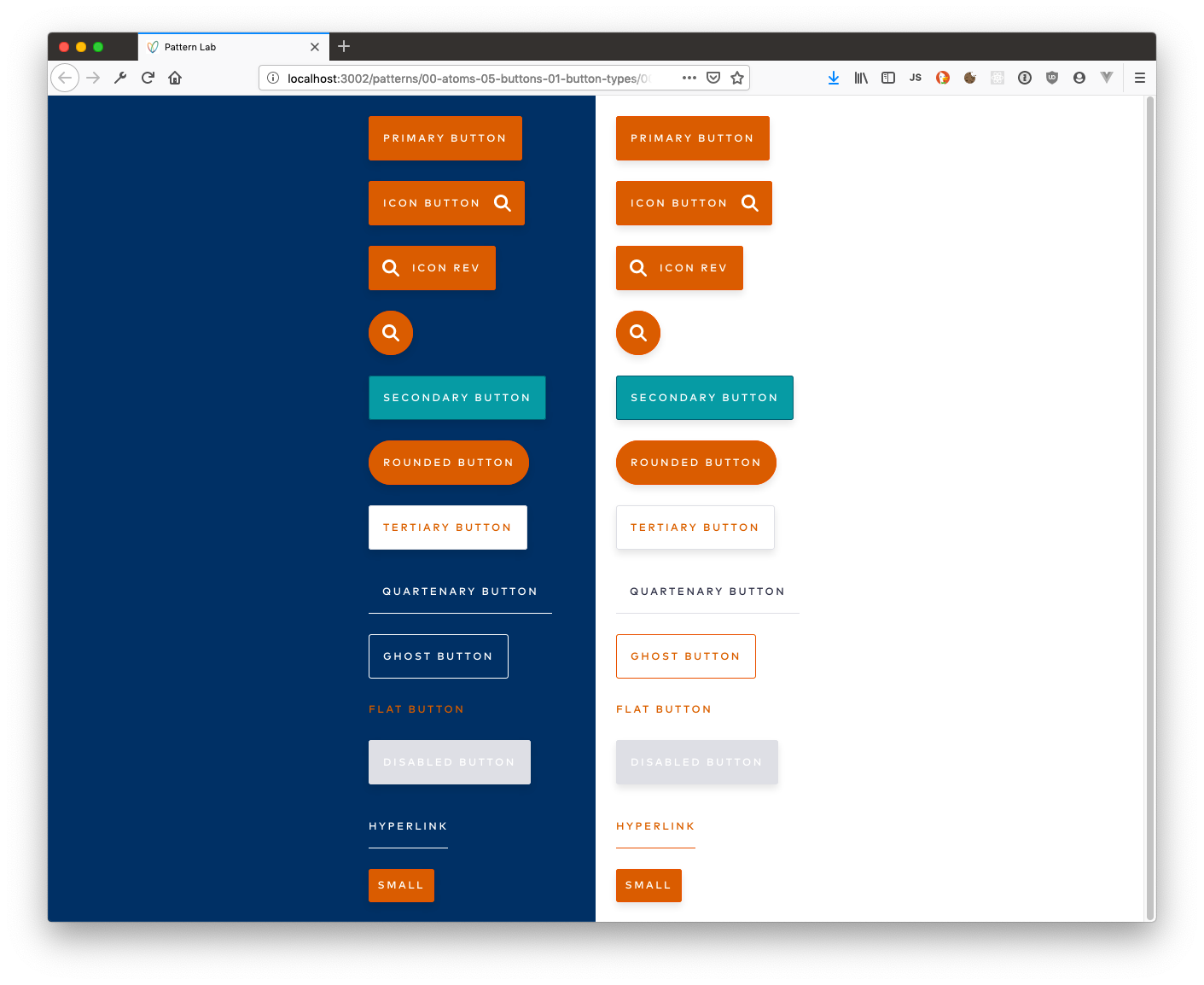 Consistent button variations